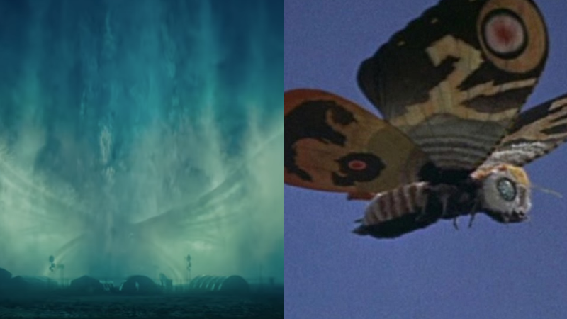 Mothra unfurls her wings in King of the Monsters, and takes to the skies in Mothra.